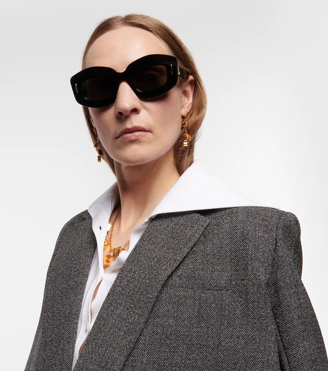 Loewe - نظارة شمسية مستطيلة بحواف شاشة