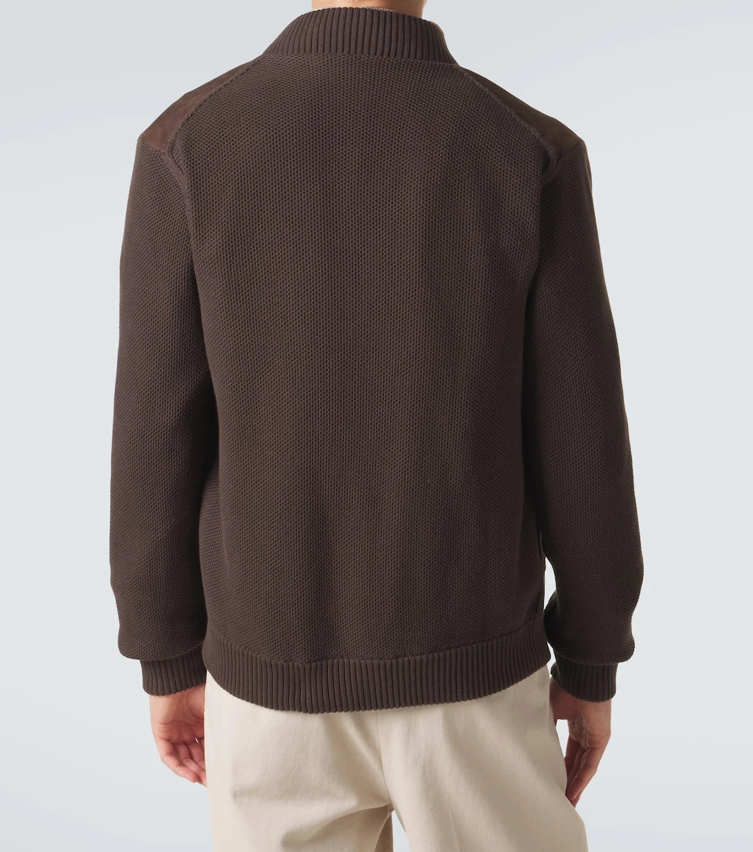 Slowear - Cotton-trimmed suede bomber jacket