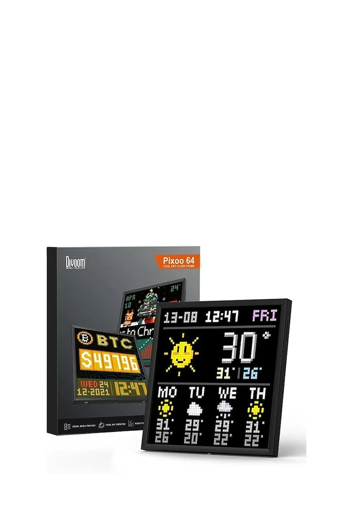 Divoom Pixoo64 Akıllı LED Piksel Ekran 20 x 20 x 2,4 cm