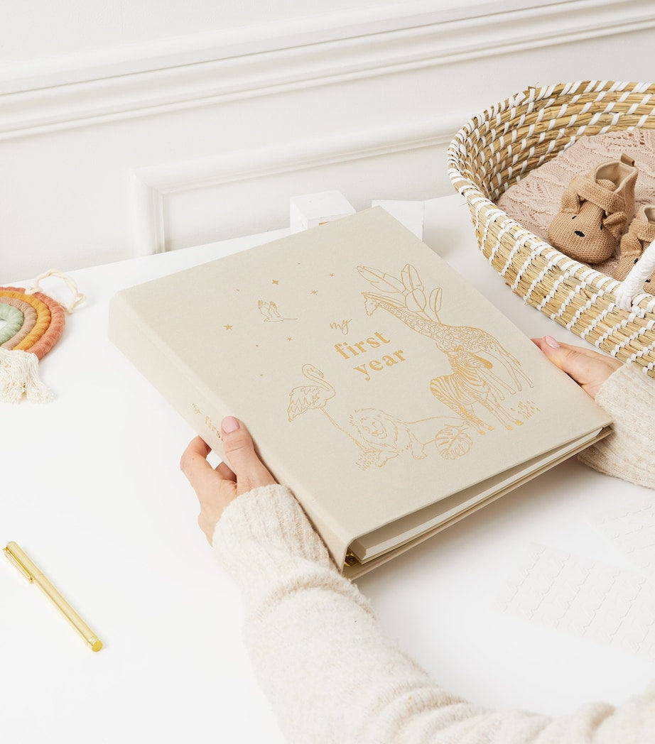 Blush and Gold Safari Baby Photo Album