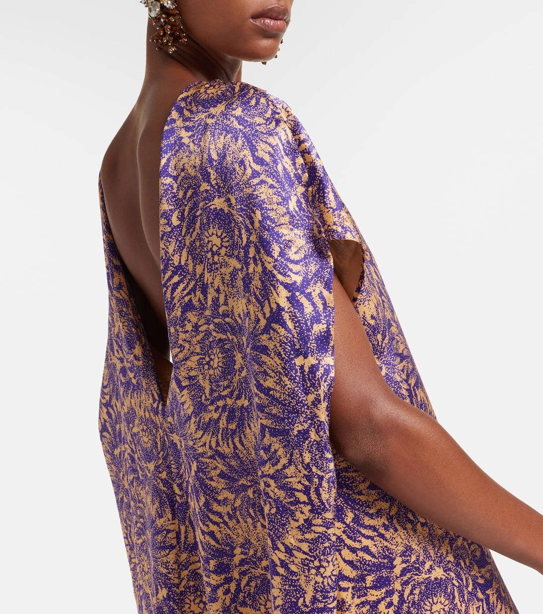 Dries Van Noten - Floral silk satin midi dress