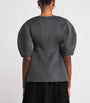 Róhe Grey Wool-Cashmere Peplum Top