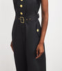 L'Agence Black Belted Branca Jumpsuit