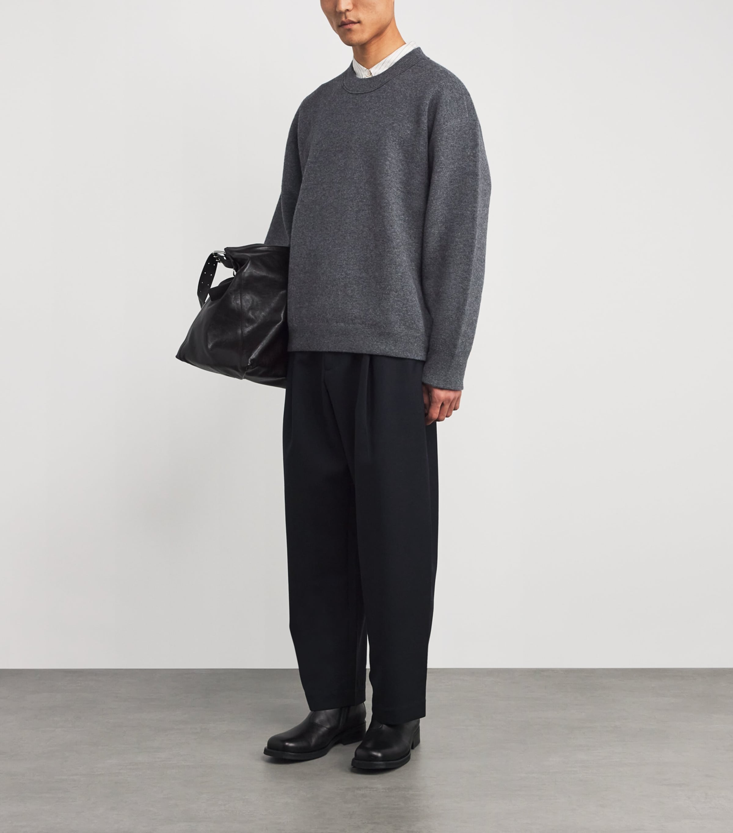 Studio Nicholson Grey Wool-Cashmere Moray Sweater