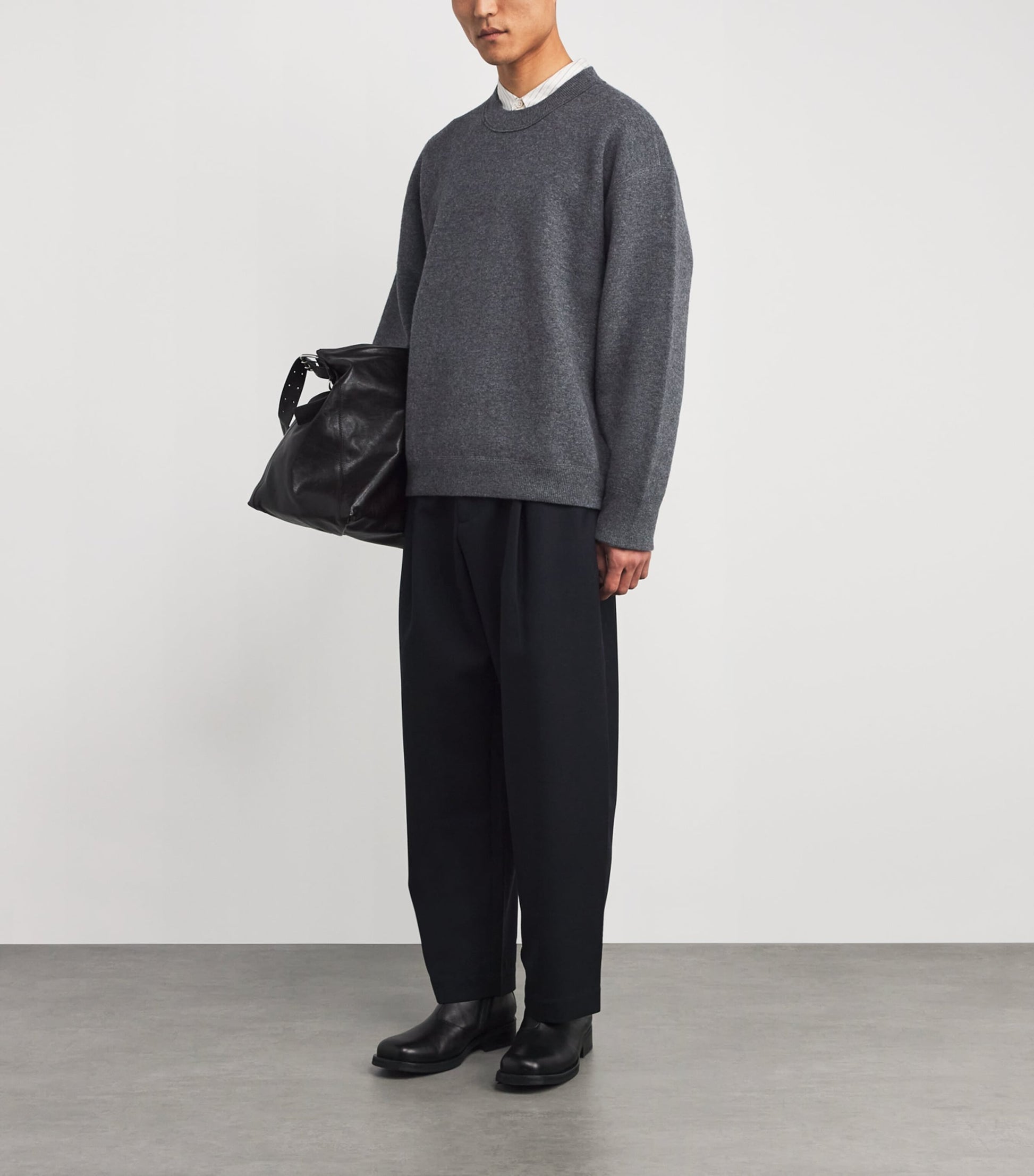 Studio Nicholson Grey Wool-Cashmere Moray Sweater