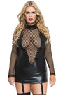 You're Irresistible Wet Look Fishnet Mini Dress