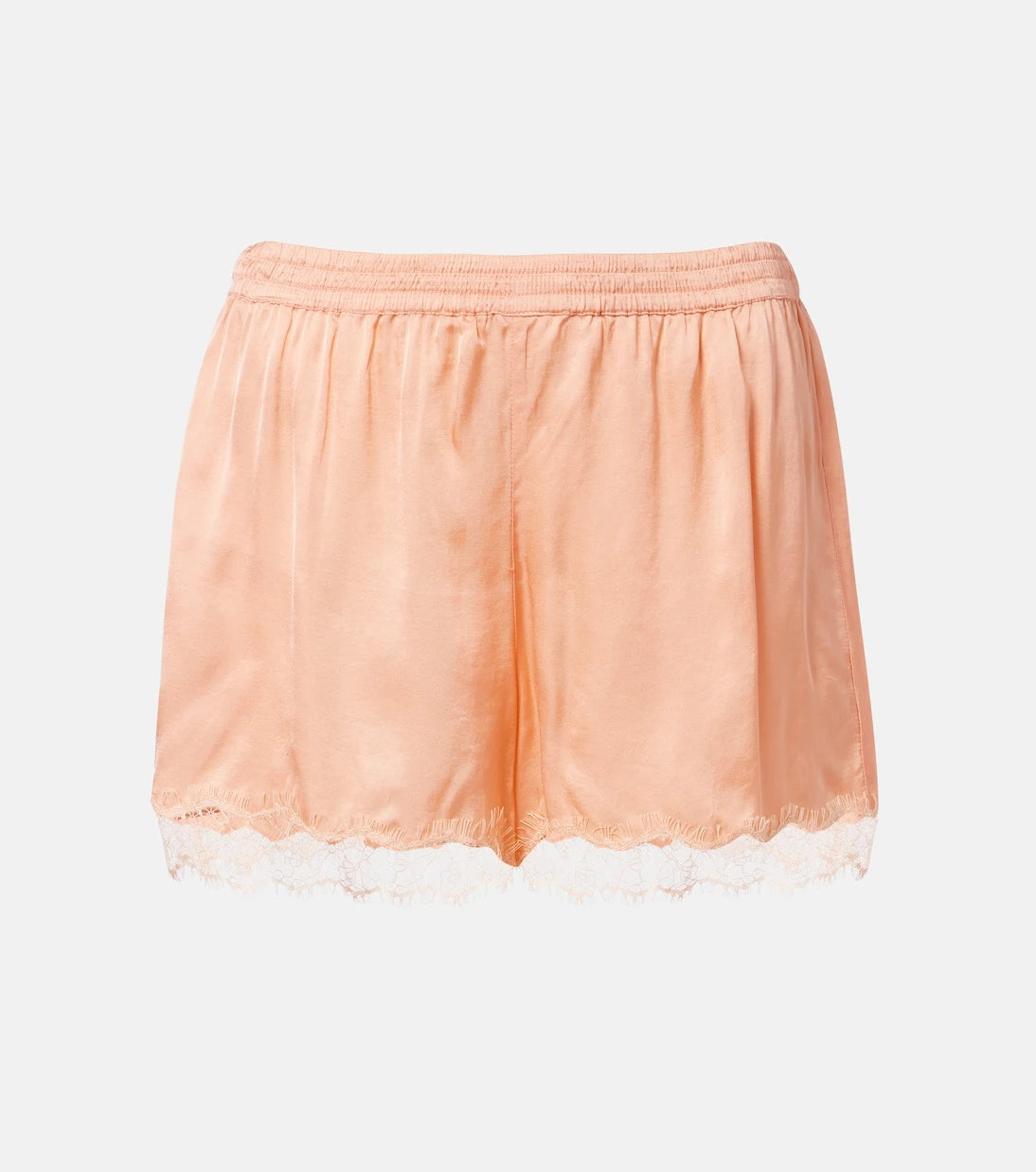 Poupette St Barth - Doris lace-trimmed satin shorts