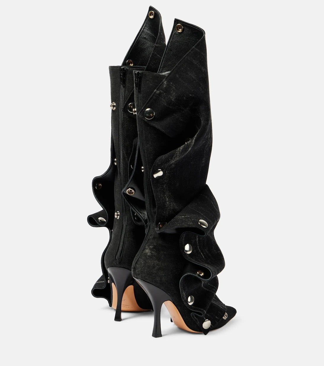 Y/Project - Snap denim knee-high boots
