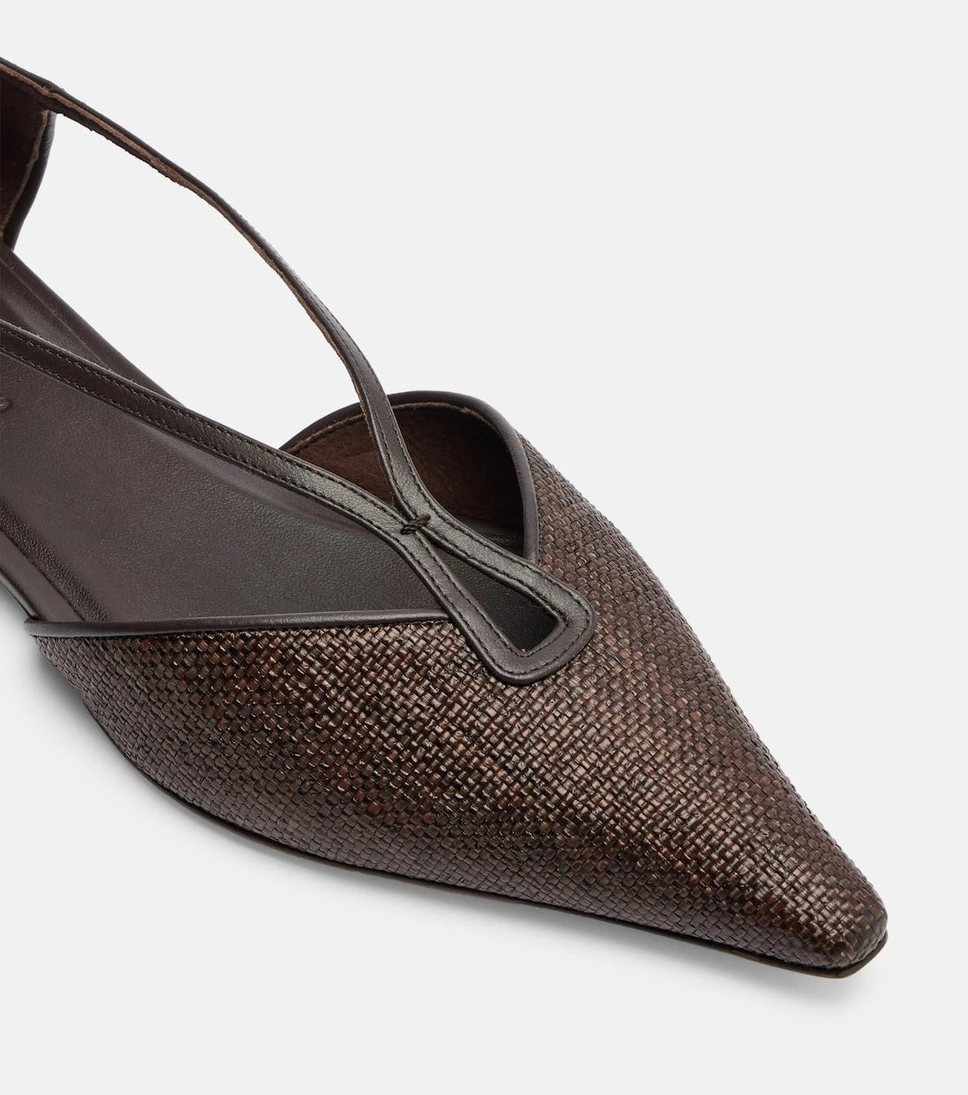 Max Mara - Volpino leather-trimmed woven ballet flats