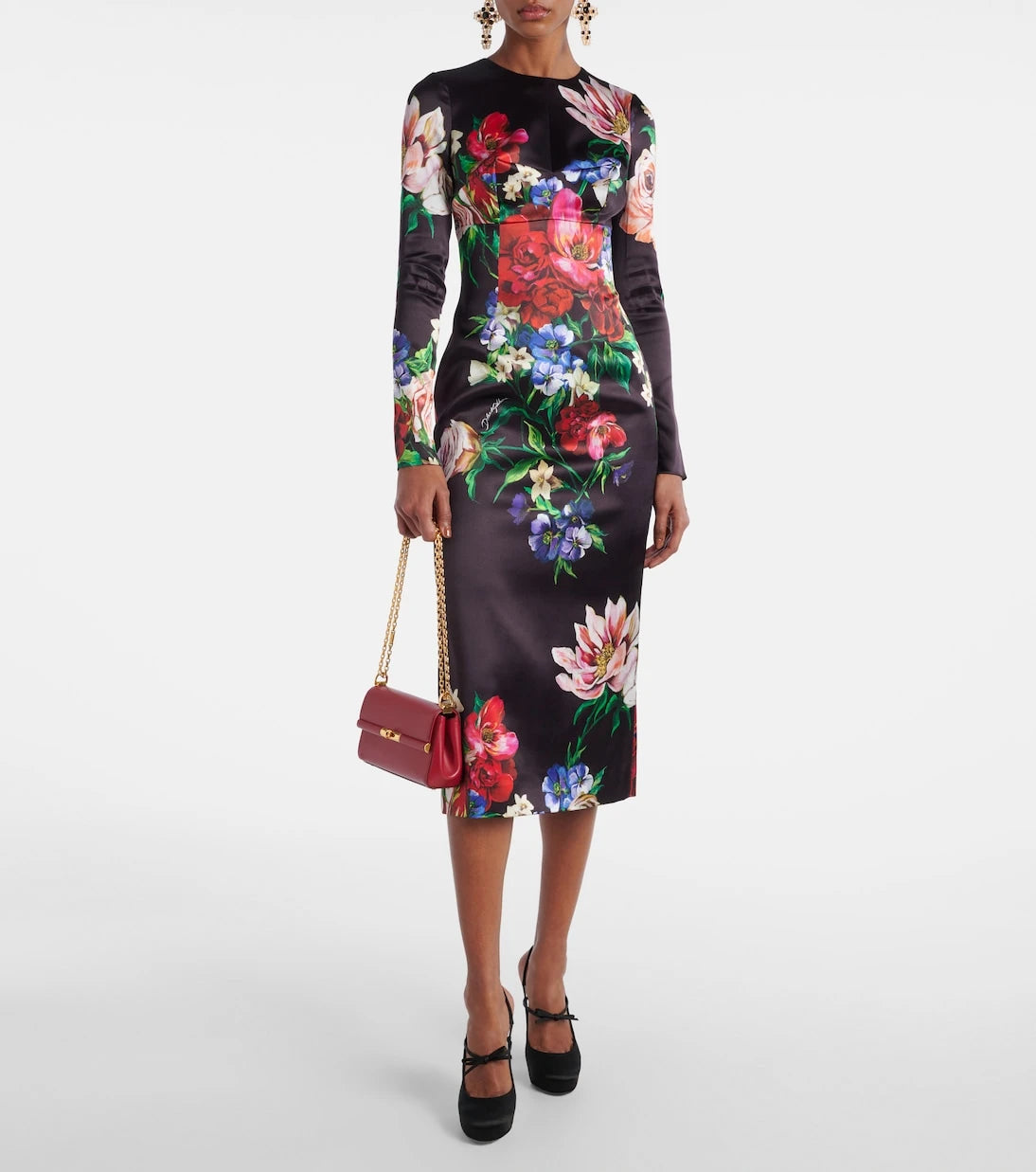 Dolce&Gabbana - Vally satin slingback platform pumps