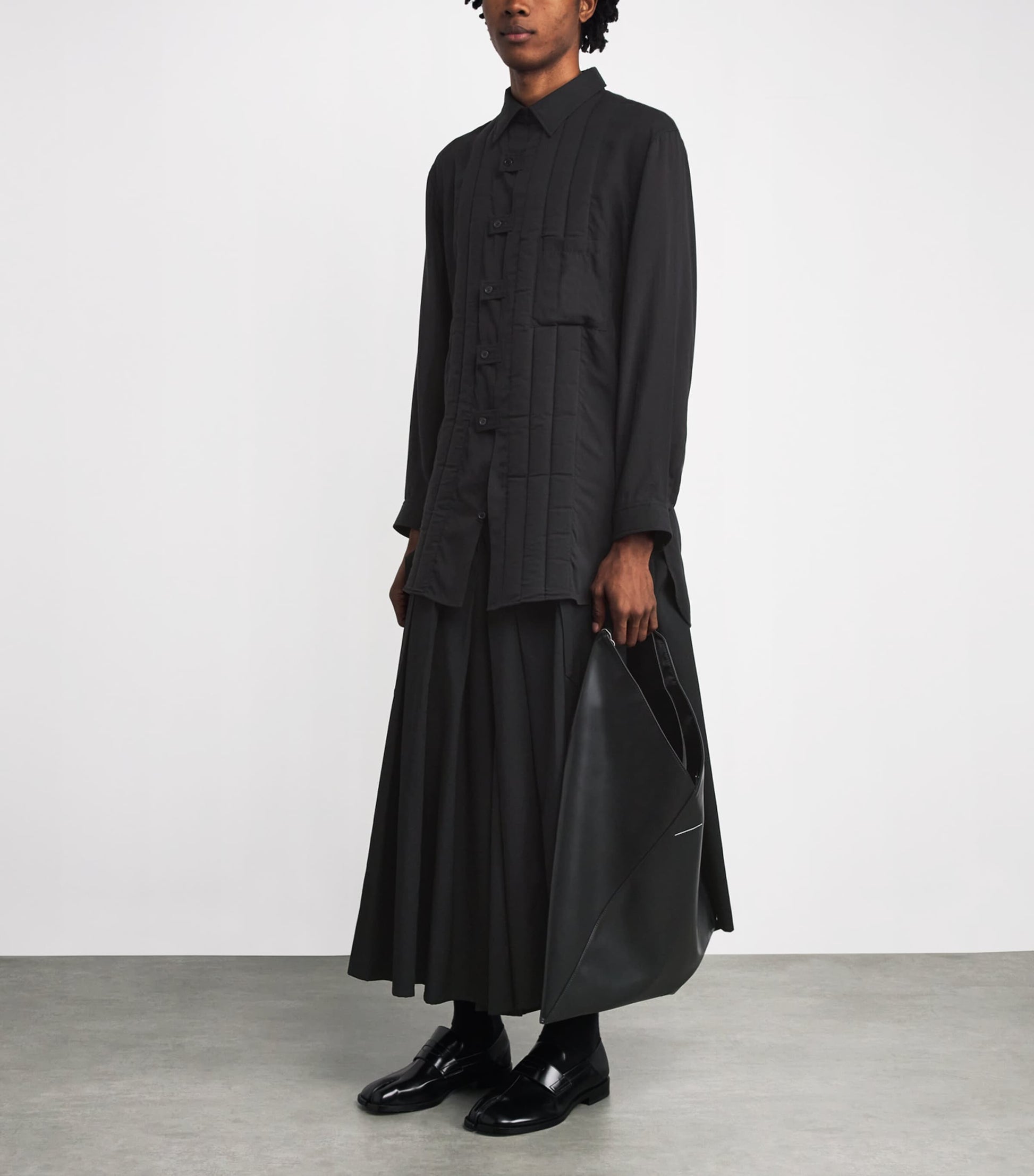 Wool Hakama Wide-Leg Trousers