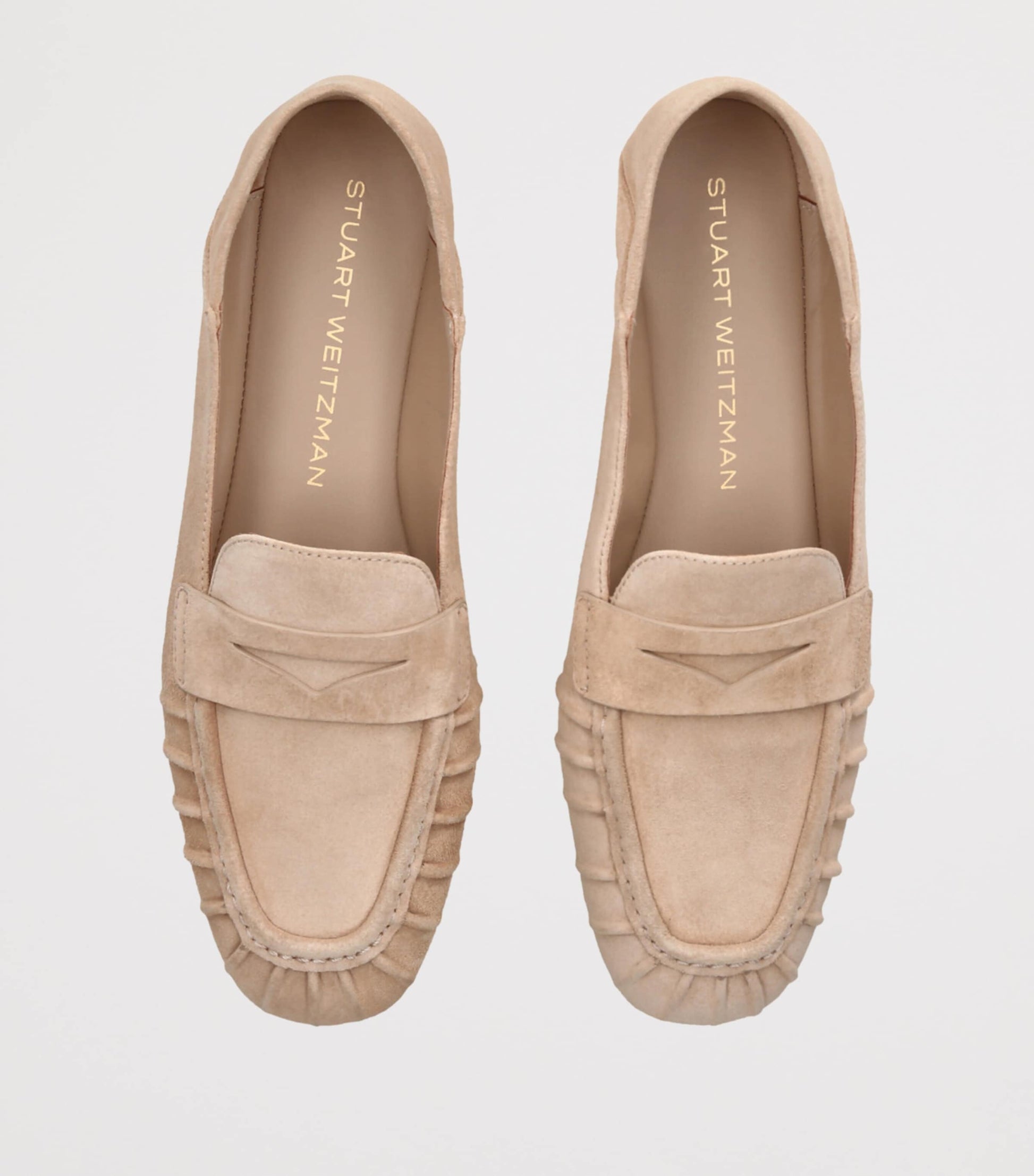 Stuart Weitzman Beige Suede Brooks Loafers