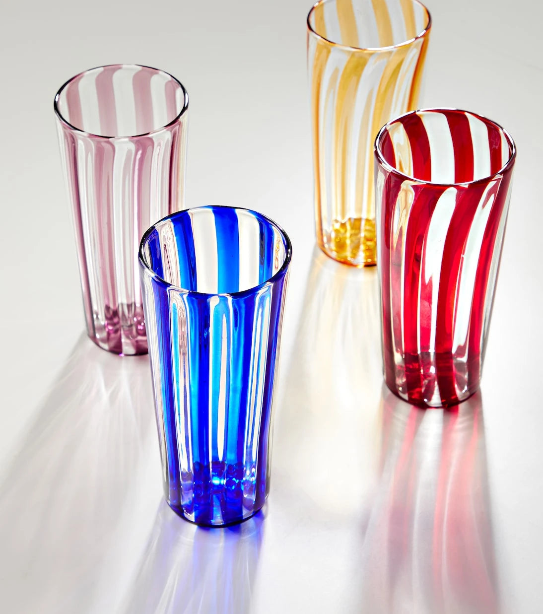 Akua Objects - Augusta Large set of 4 striped glasses