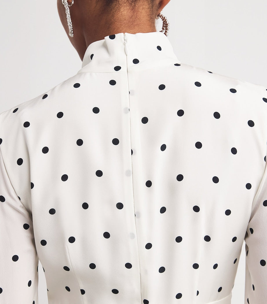 Silk High-Neck Midi Dress