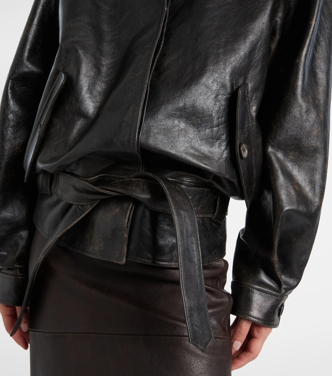 Magda Butrym - Belted leather jacket