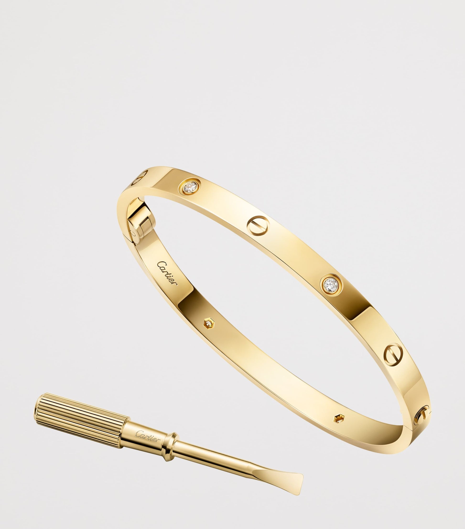 Cartier Medium Yellow Gold and Diamond LOVE Bracelet
