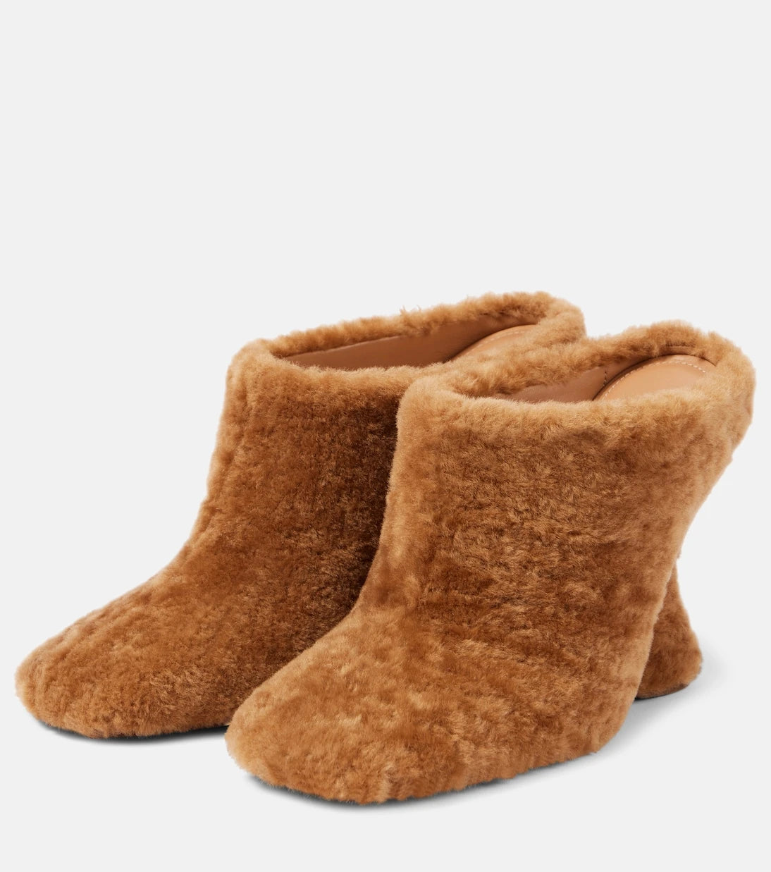 Dries Van Noten - Shearling wedge mules