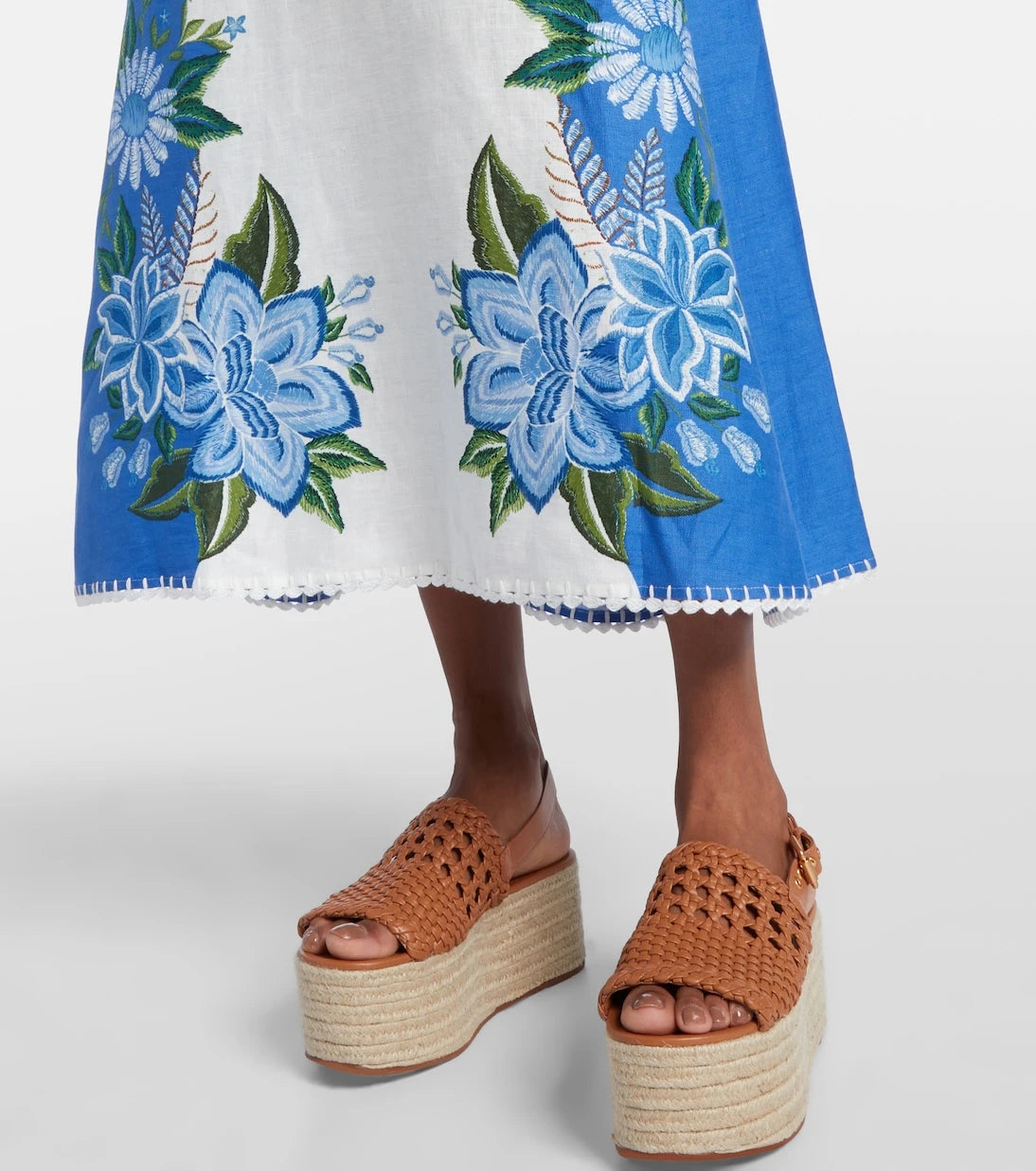 Farm Rio - Printed puff-sleeve linen maxi dress