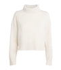 White Cashmere-Blend Rollneck Sweater