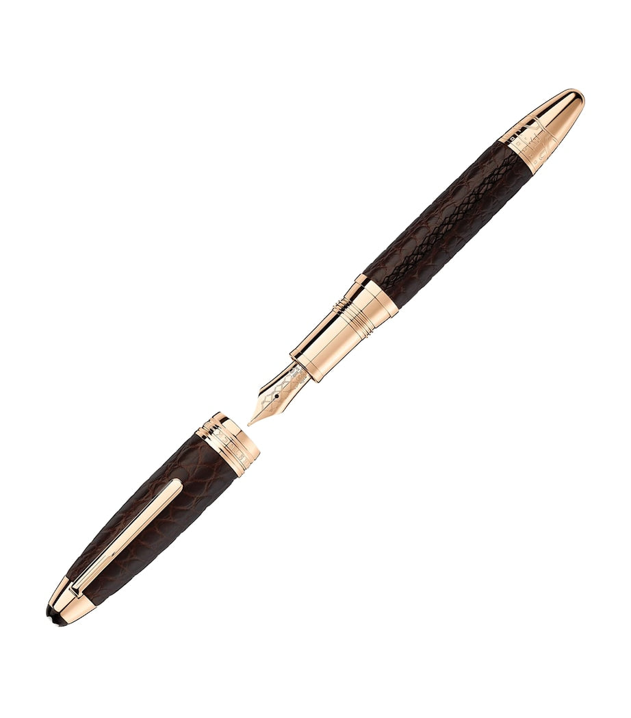 Montblanc Platinum-Plated Leather Meisterstuck Fountain Pen