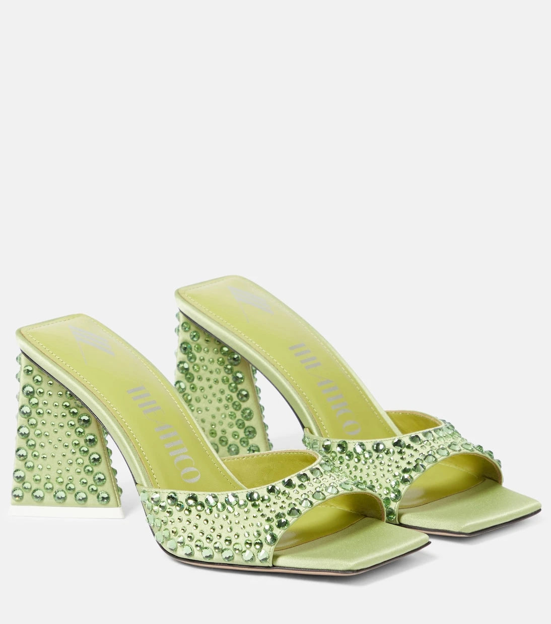 The Attico - Mini Devon embellished satin mules