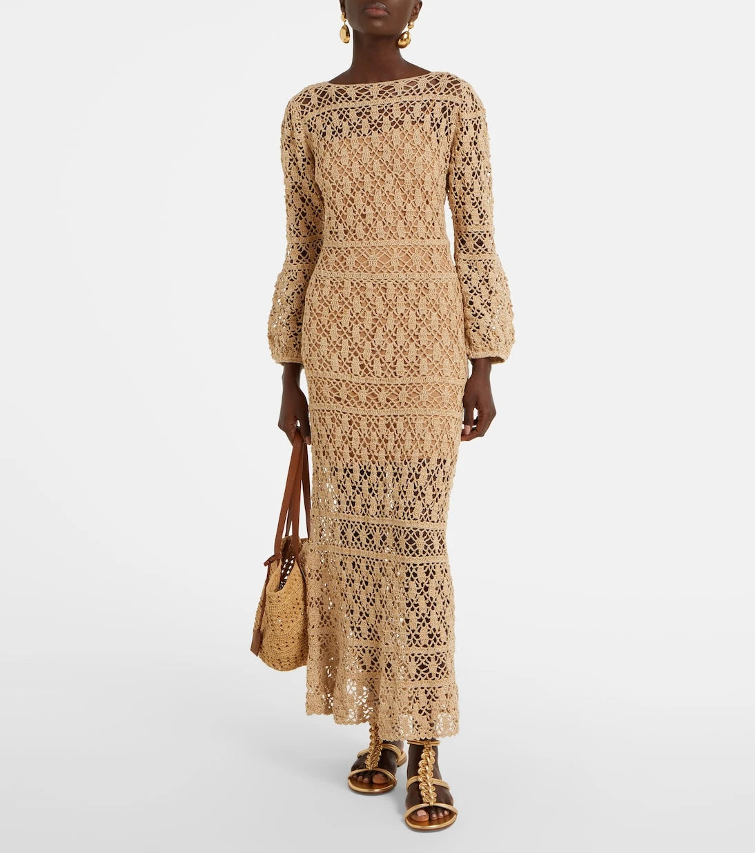 Anna Kosturova - Bianca cotton crochet maxi dress