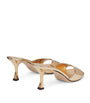 Gold Skye 70 Metallic Leather Mules