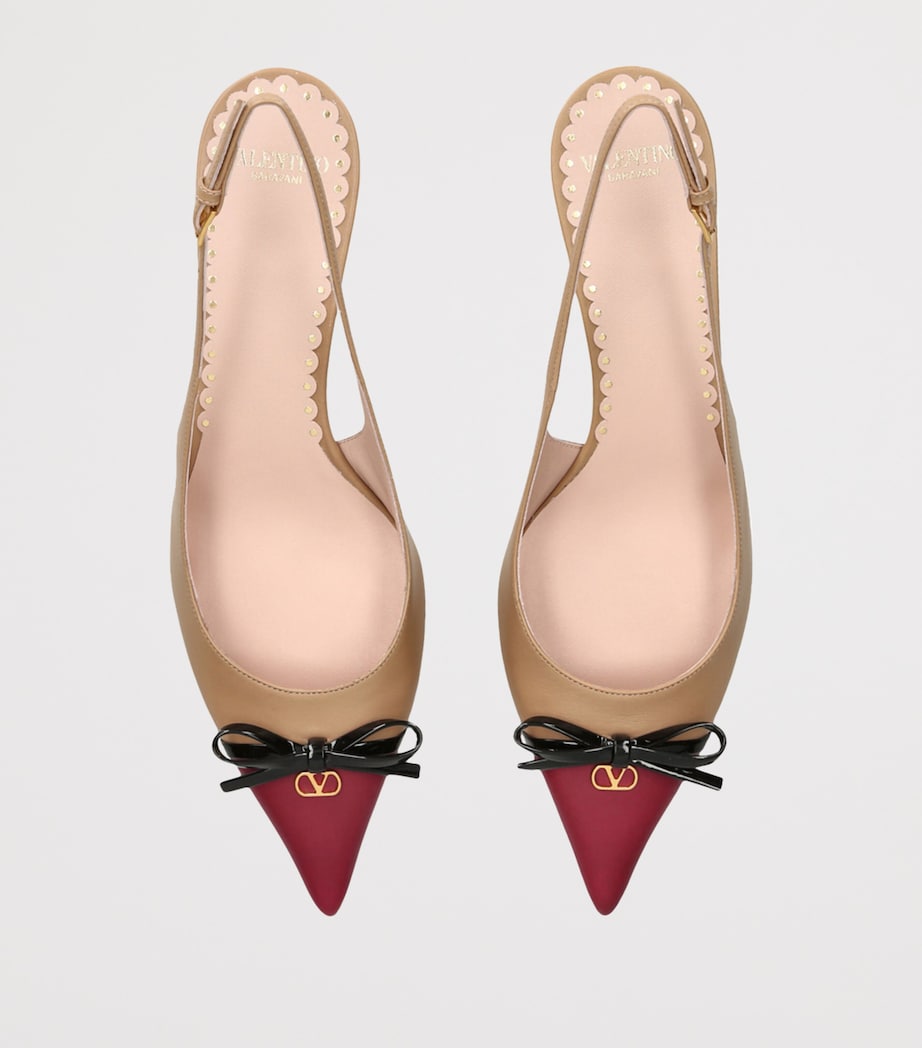 Valentino Garavani Beige Leather Bepointy Slingback Heels 45