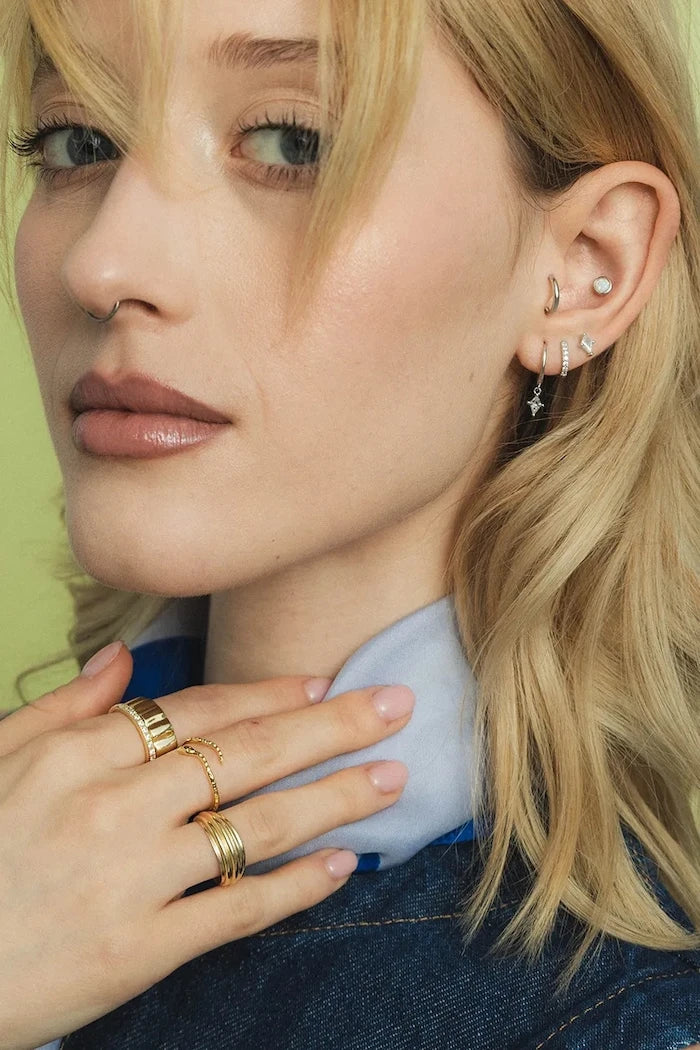 ANIA KRUK opal taşlı gümüş kadın küpe ROCK IT