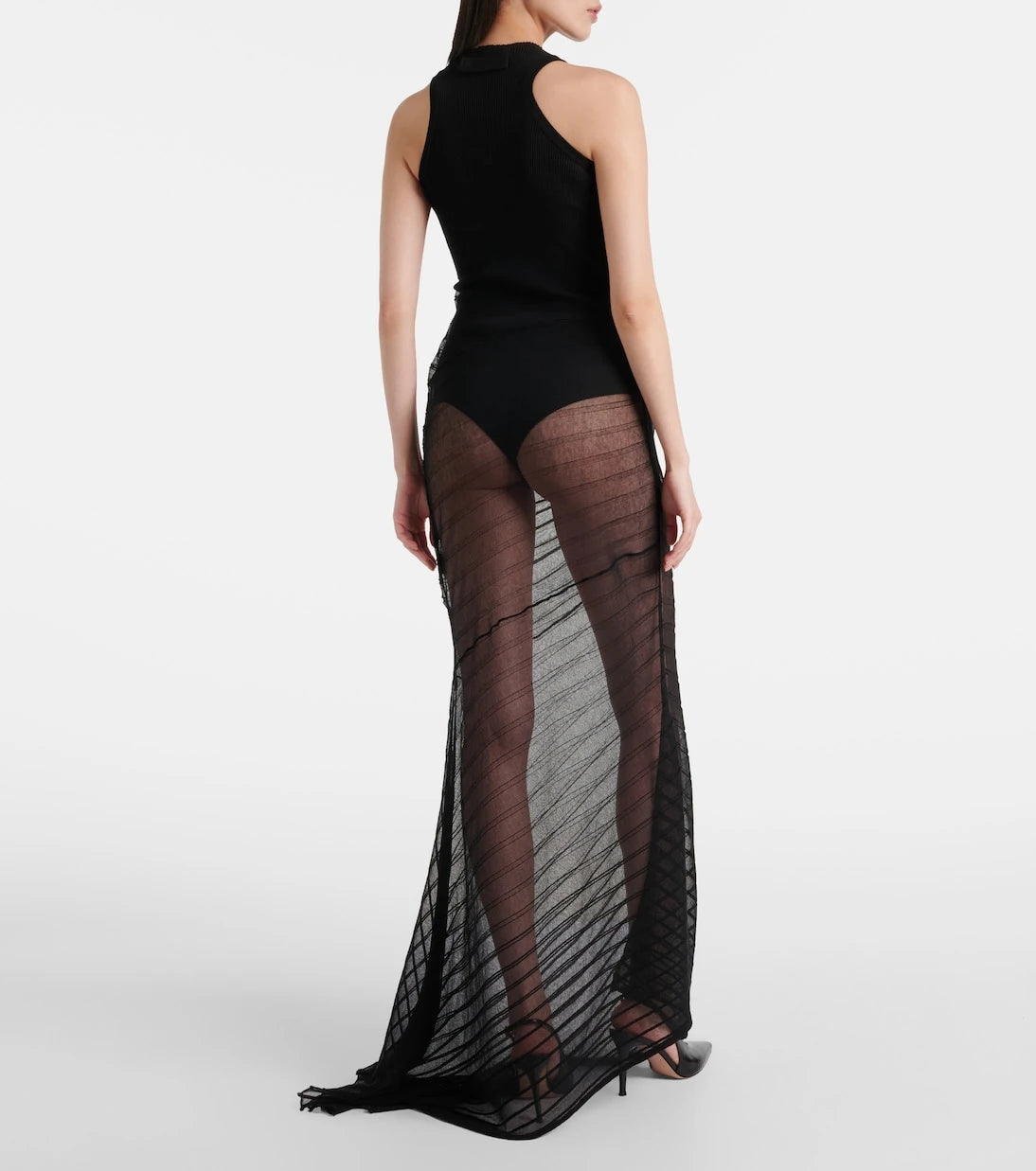 Victoria Beckham - Gathered sheer tulle maxi dress