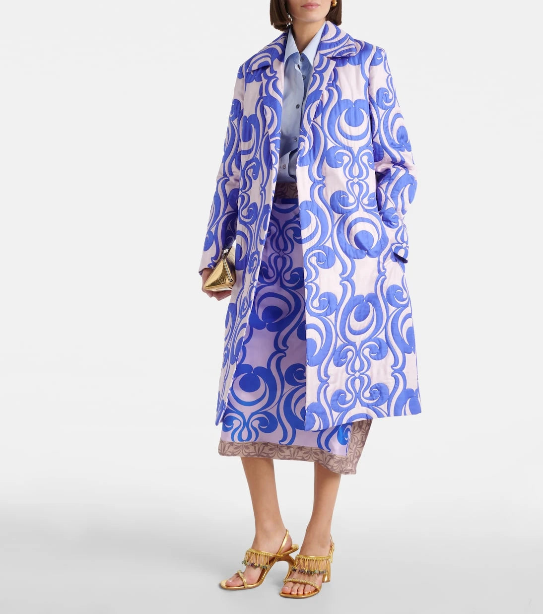 Dries Van Noten - Quilted wrap coat