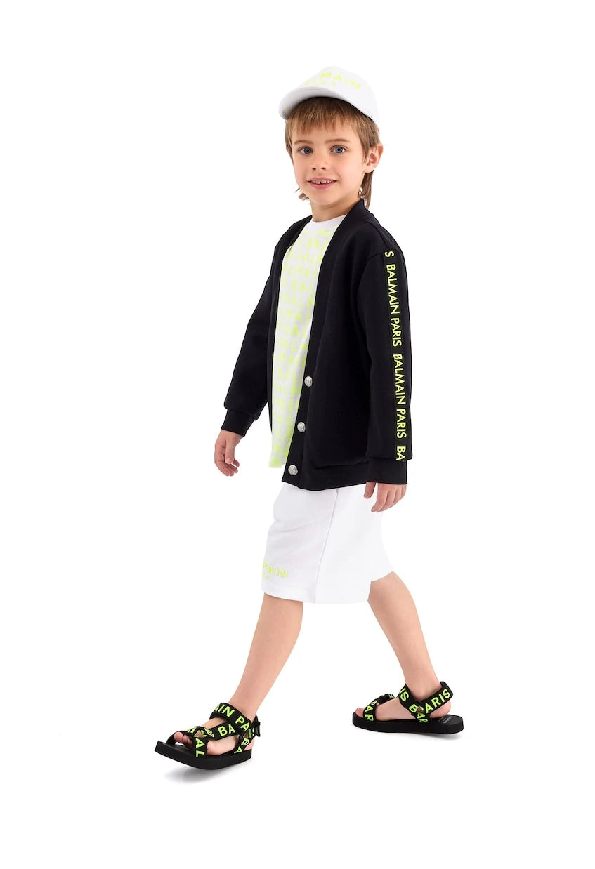 Balmain Kids - صنادل بشعار الماركة