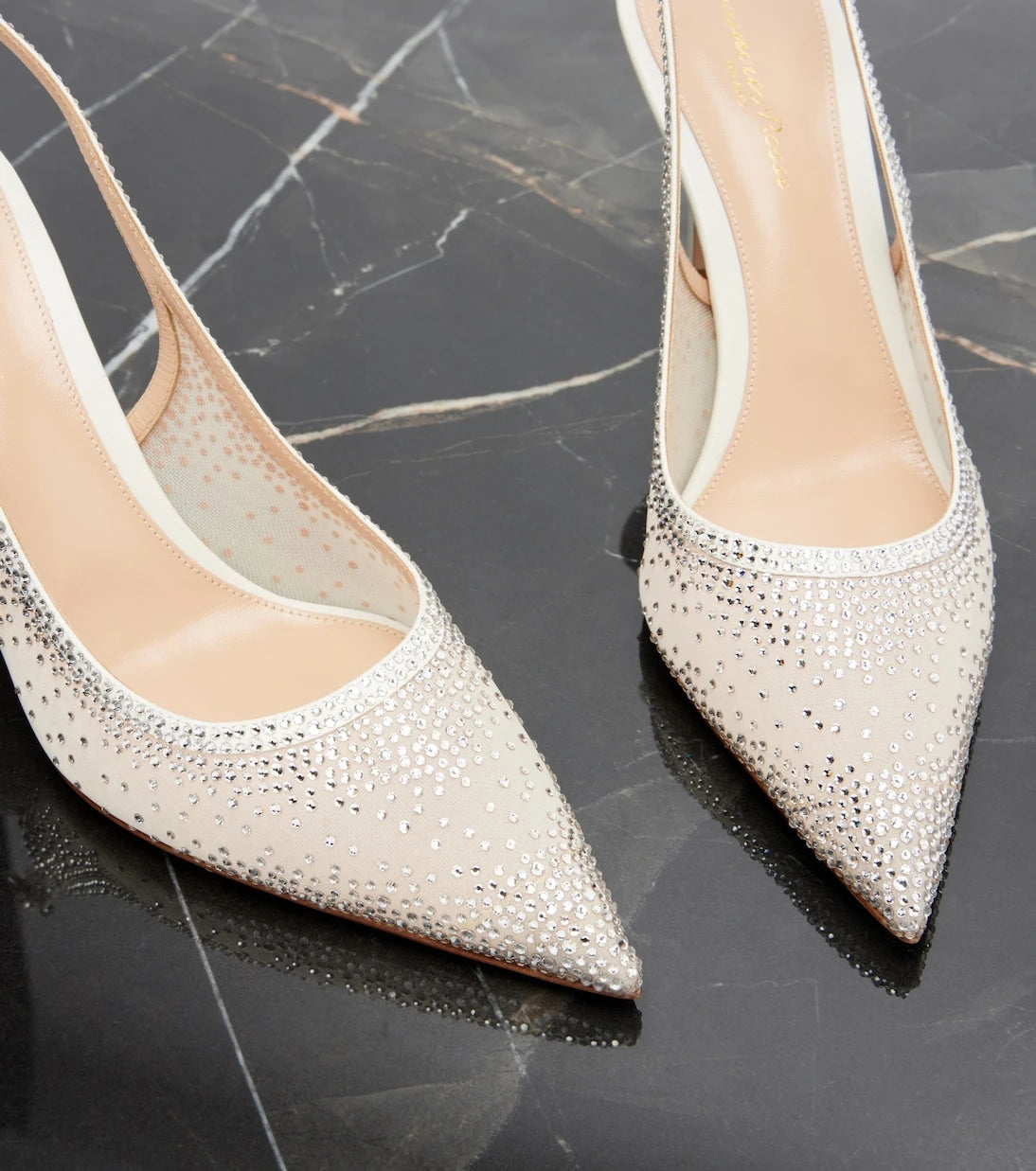 Gianvito Rossi - Regina embellished leather slingback pumps