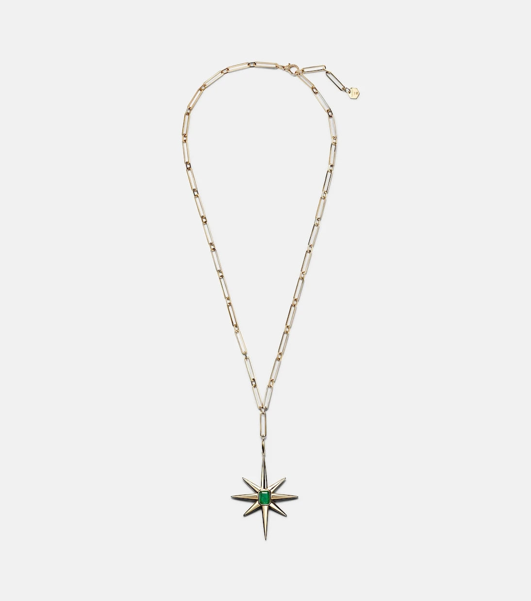 Shay Jewelry - قلادة ستاربرست من الذهب عيار 18 قيراط مع الزمرد والماس