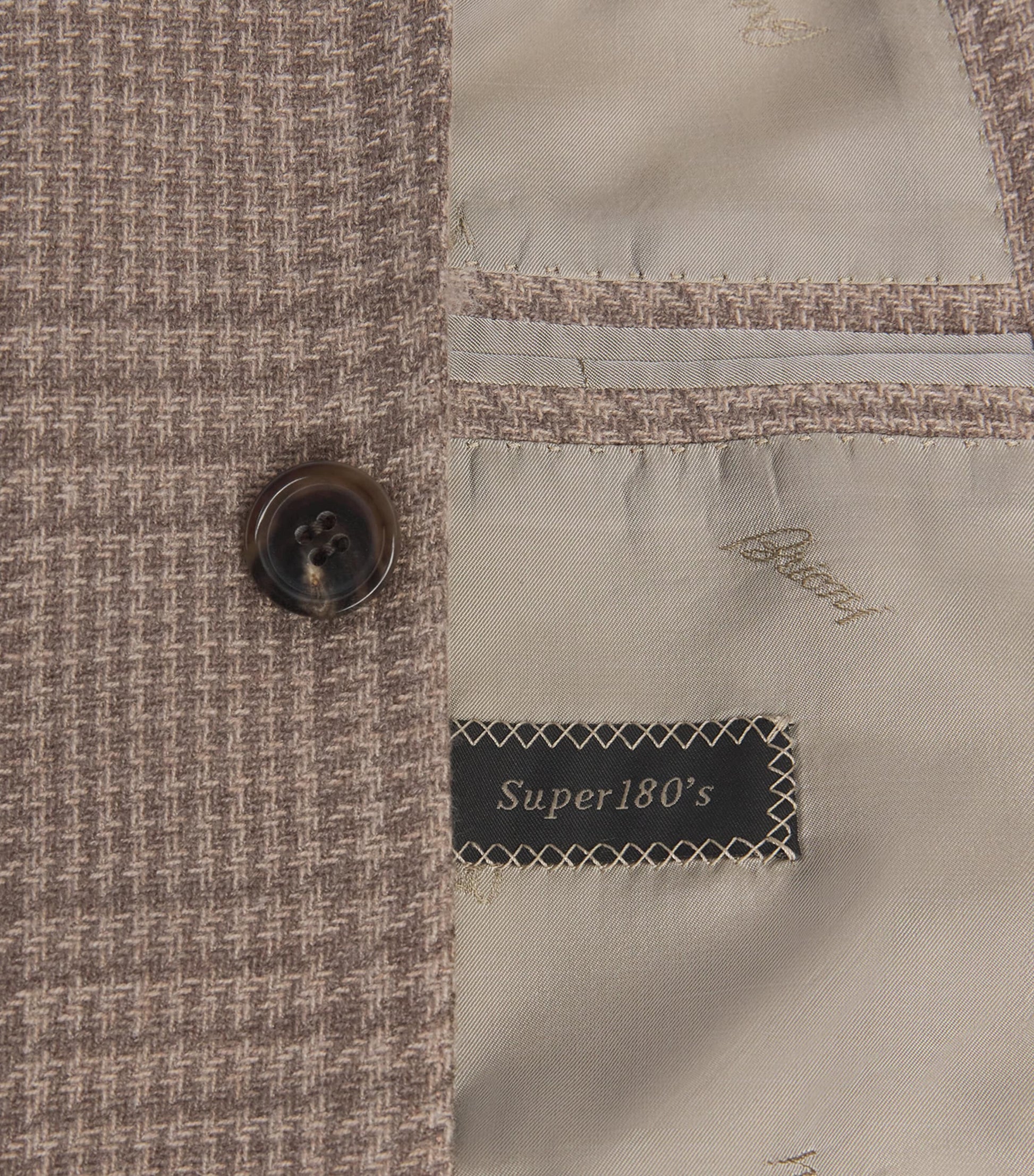 Brioni Brown Wool-Silk Check Blazer