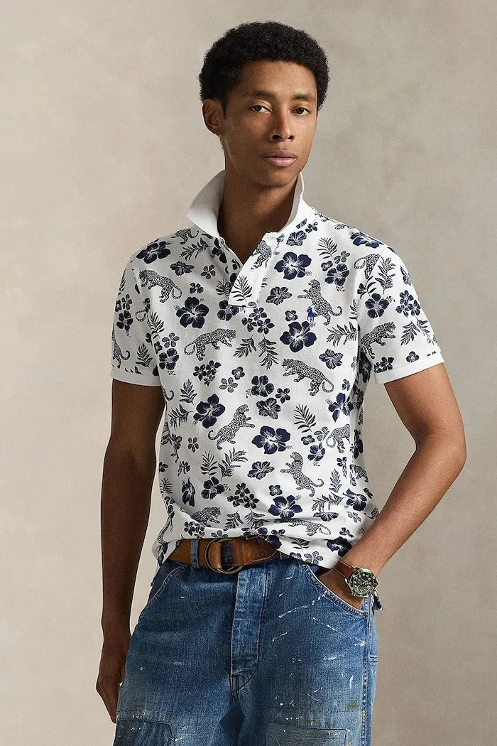 Памучна тениска с яка Polo Ralph Lauren