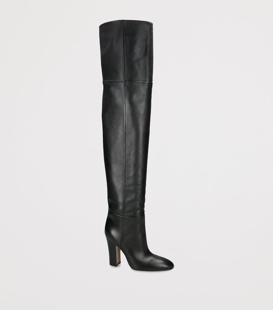 Black Leather Lavinia Knee-High Boots 100