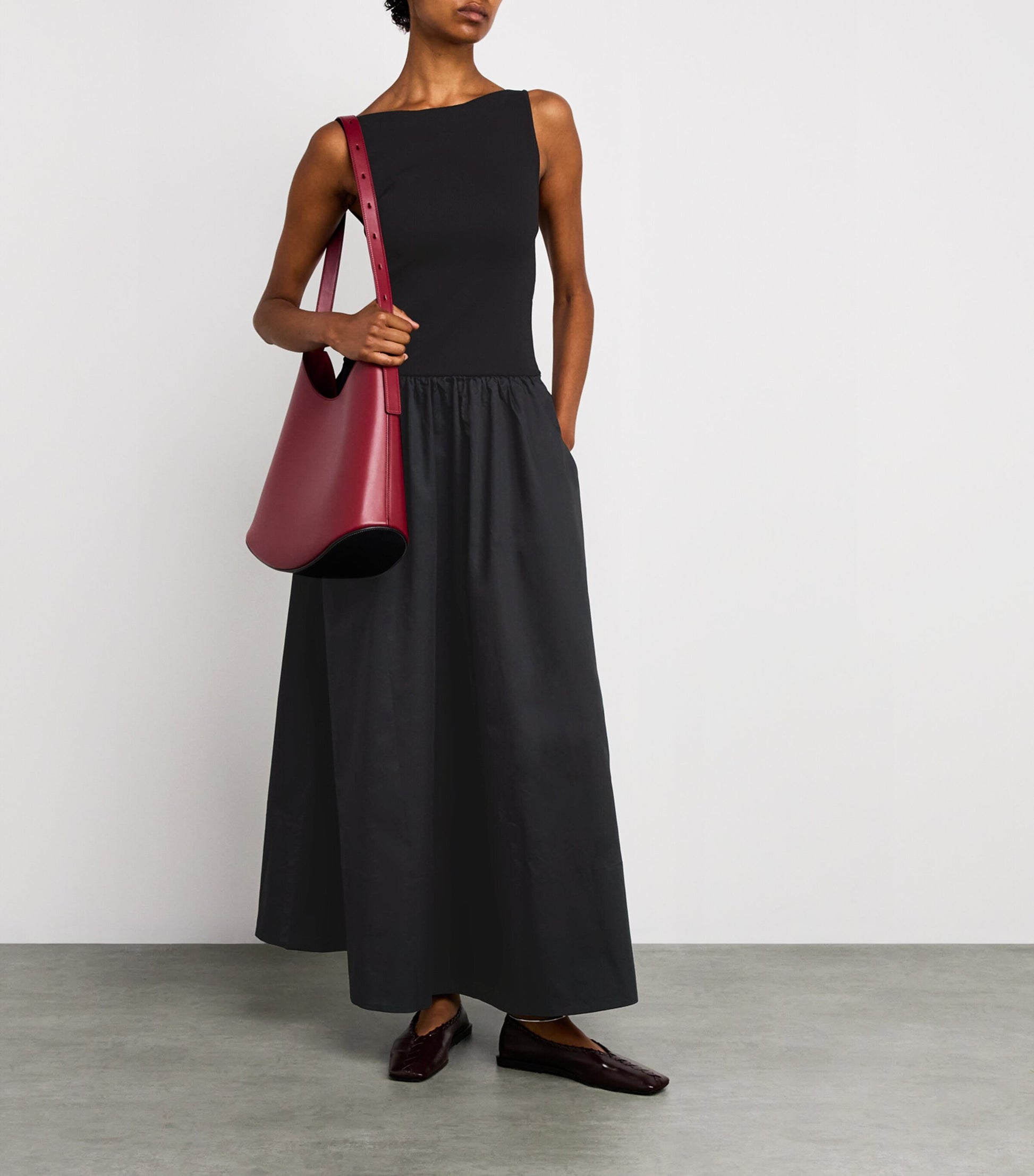 St. Agni Black Cut-Out Maxi Dress
