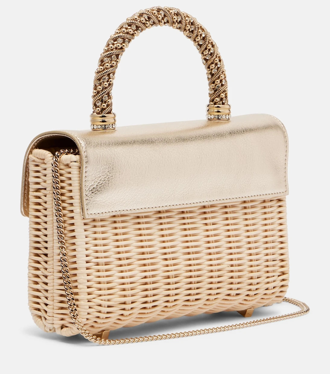 Roger Vivier - Jewel Efflorescence Mini rattan tote bag