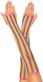Rainbow Fishnet Arm Warmers