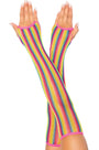 Rainbow Fishnet Arm Warmers