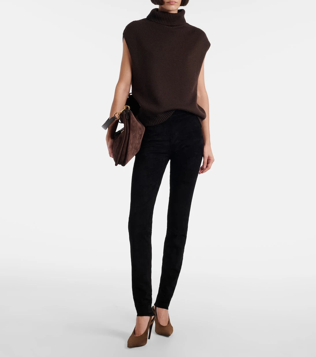 Stouls - Carolyn mid-rise suede leggings