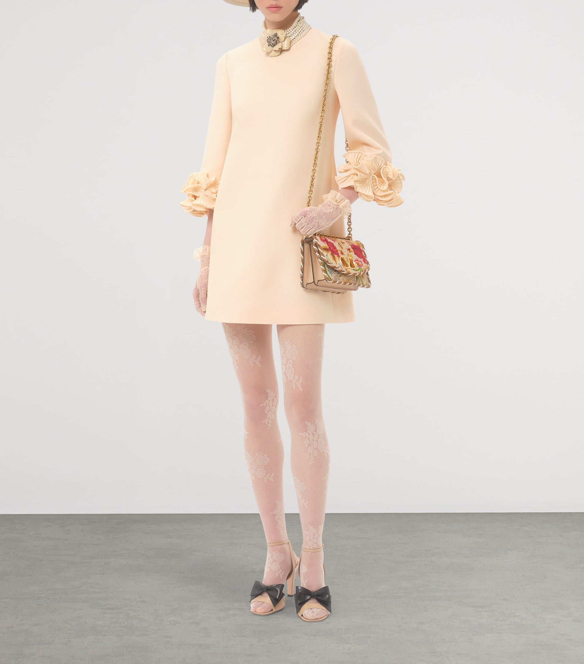 Valentino Nude Crepe Couture Mini Dress