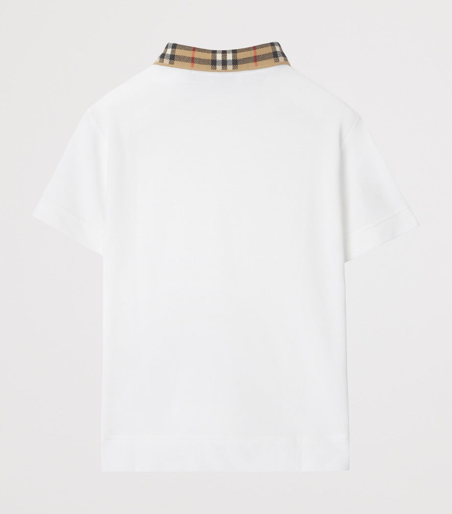 Burberry Kids Cotton Check Collar Polo Shirt (3-12 Years)