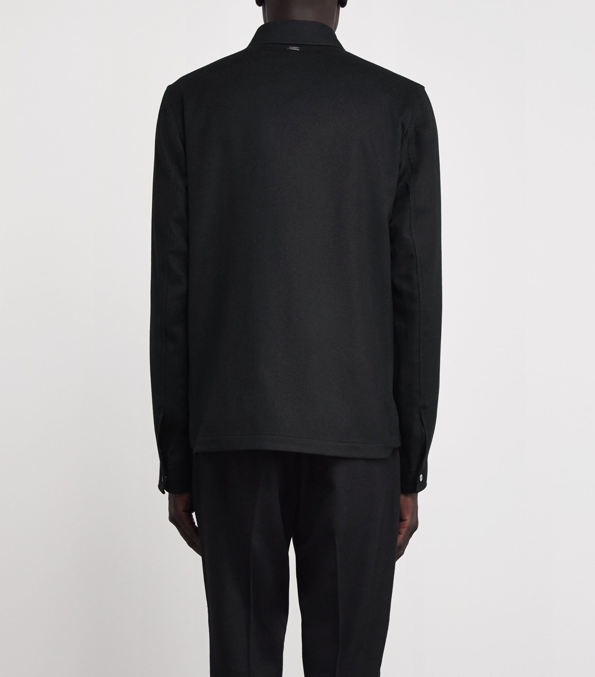 Black Water-Repellent Cashmere-Silk Overshirt