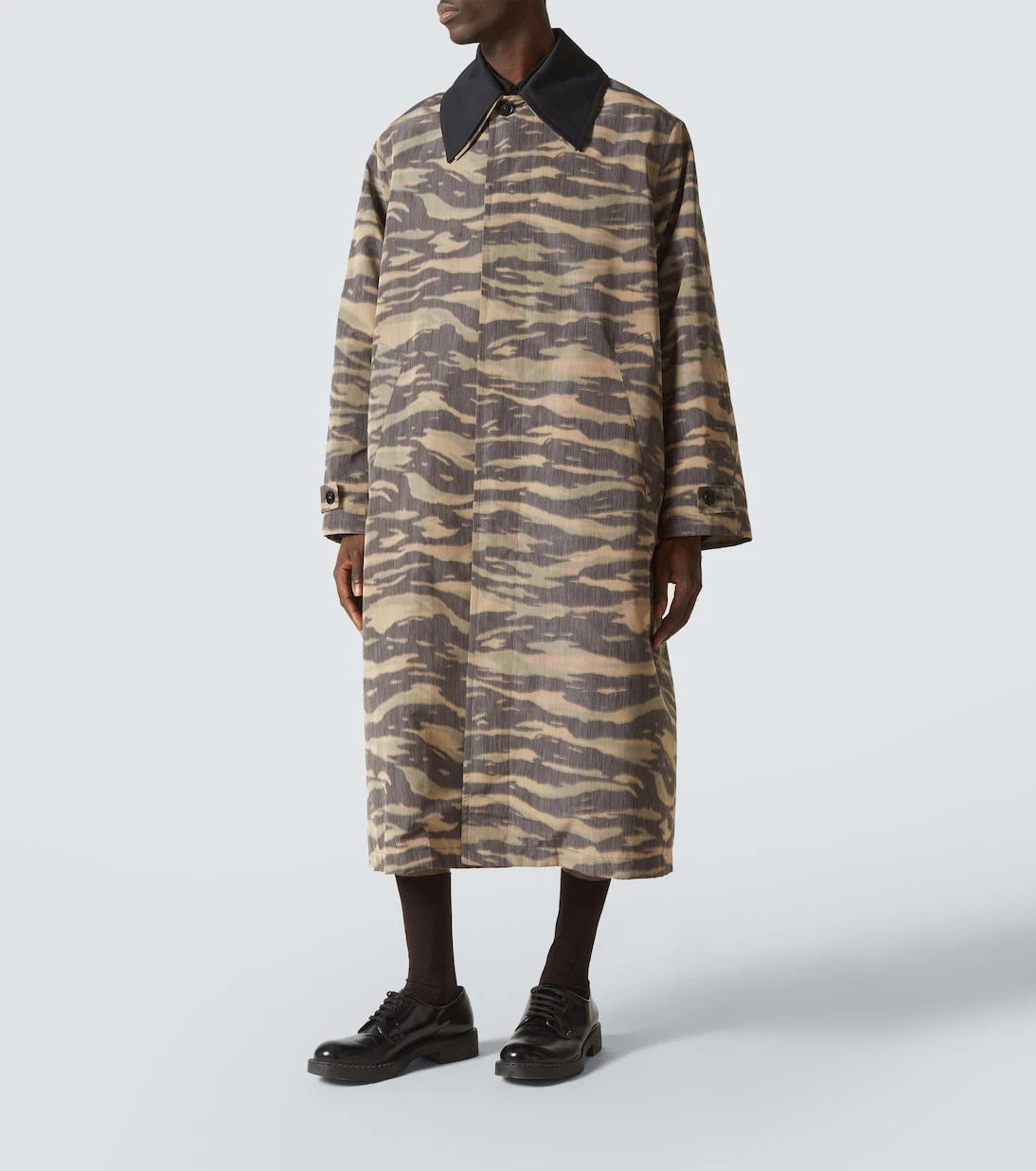 Jil Sander - Camouflage crêpe de chine car coat