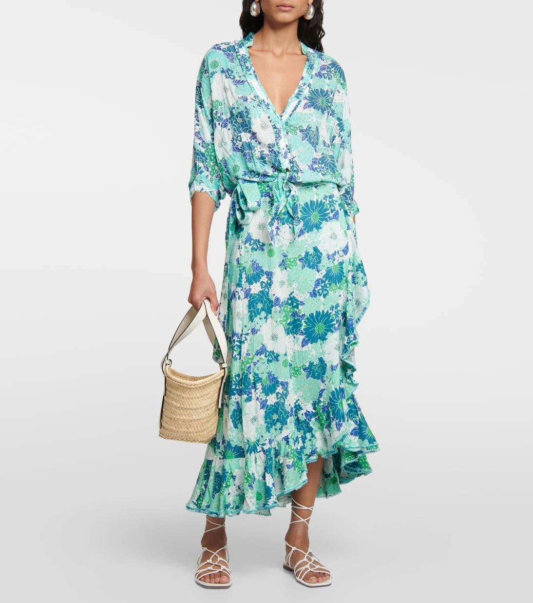 Poupette St Barth - Aude floral midi skirt