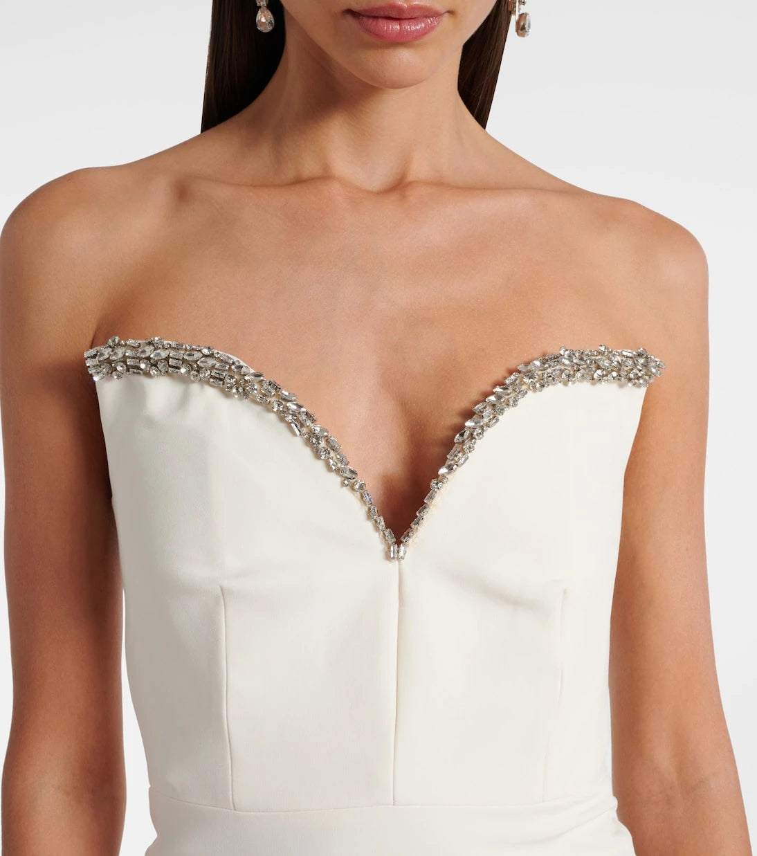Roland Mouret - Embellished strapless crêpe gown