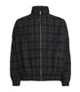 Willy Chavarria Grey Wool-Blend Ruff Rider Bomber Jacket