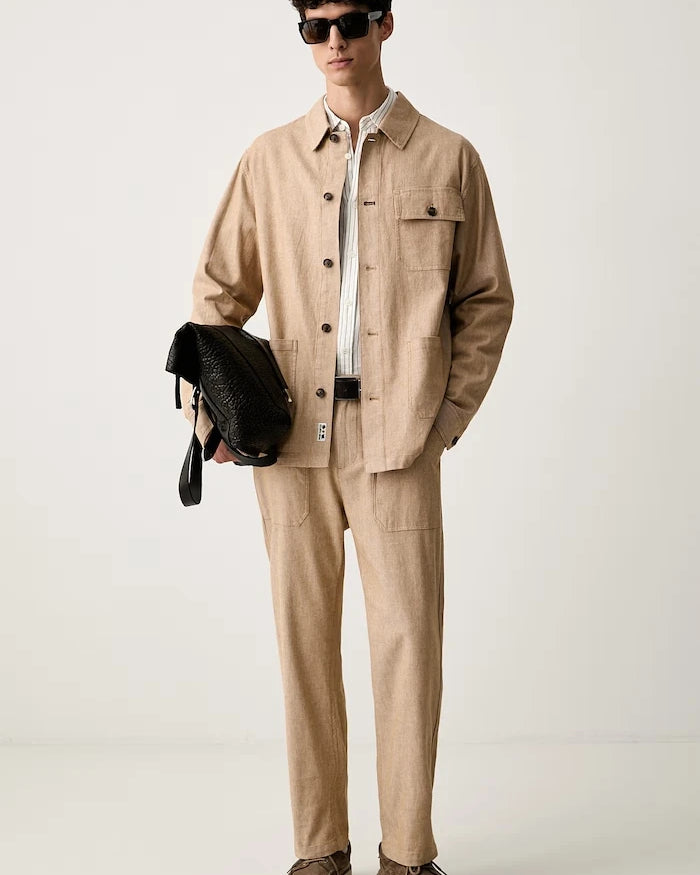 Scotch & Soda erkek pantolon, keten ilaveli